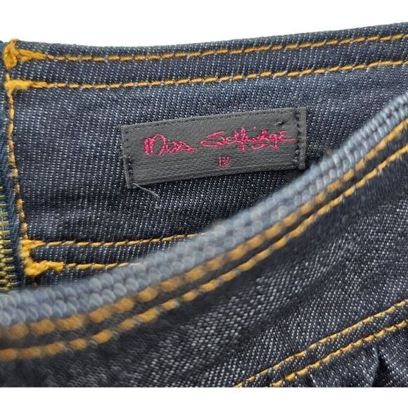 Miss Selfridge Womens 12 Tiered Ruffle Pencil Denim Mini Skirt - Picture 10 of 10